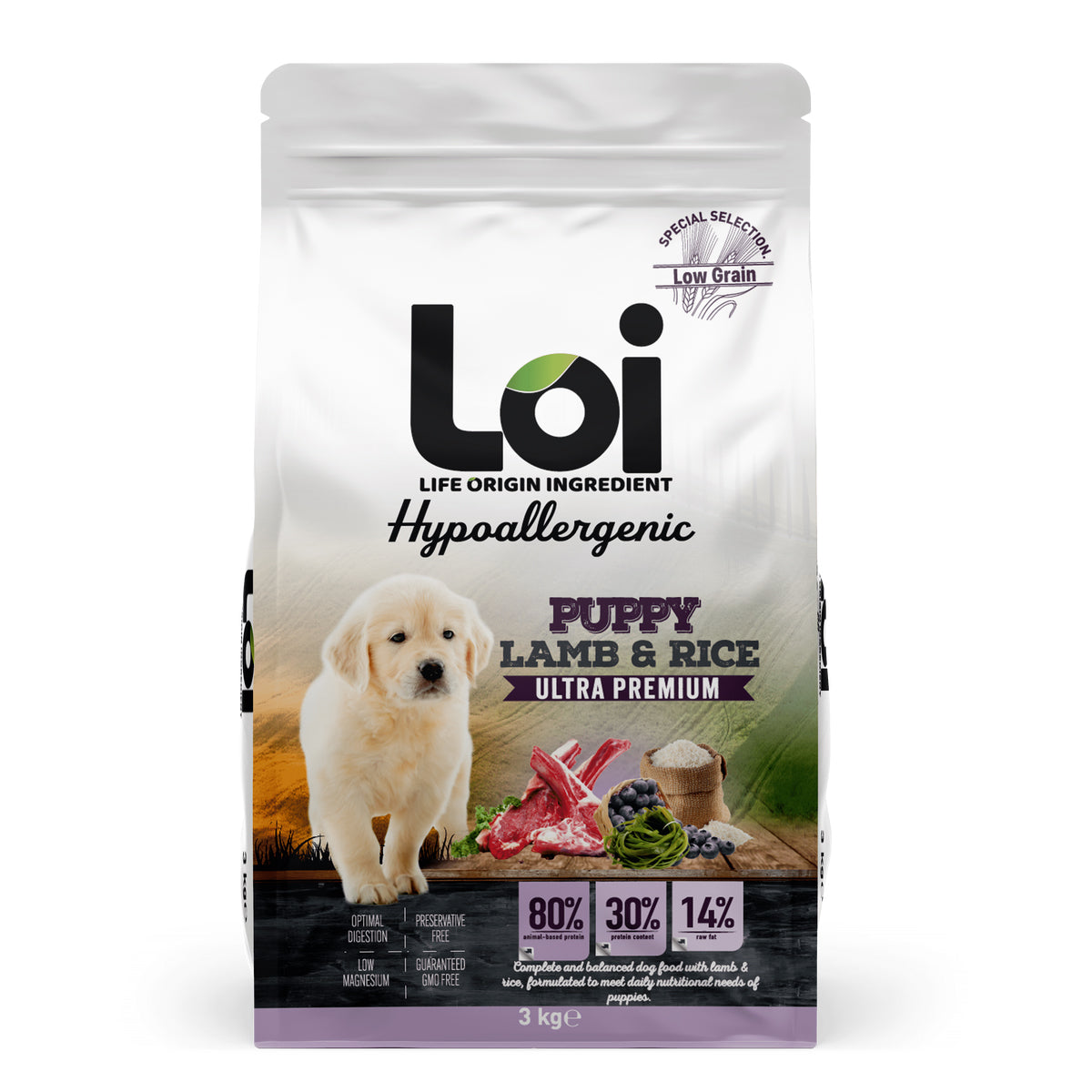 LOI Hipoalerjenik Kuzu Etli Yavru Köpek Maması 3 Kg