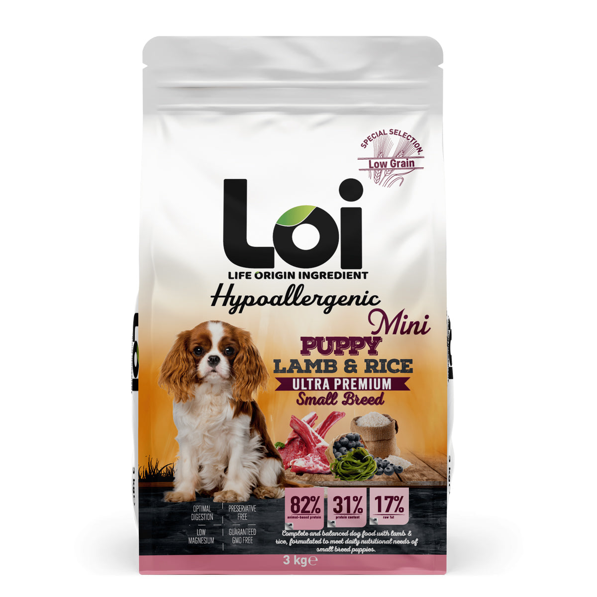LOI Hipoalerjenik Kuzu Etli Küçük Irk Yavru Köpek Maması 3 Kg