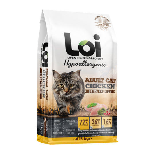 LOI Hipoalerjenik Tavuklu Kedi Maması 15 KG
