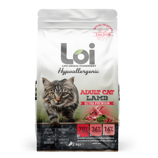 LOI Hipoalerjenik Kuzu Etli Kedi Maması 2 KG
