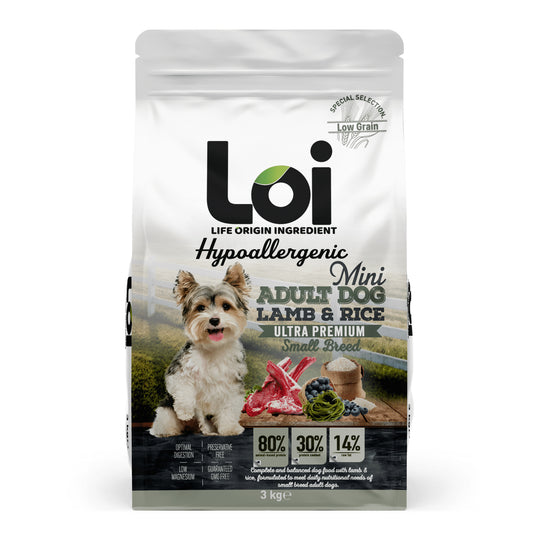 LOI Hipoalerjenik Kuzu Etli Küçük Irk Köpek Maması 3 Kg