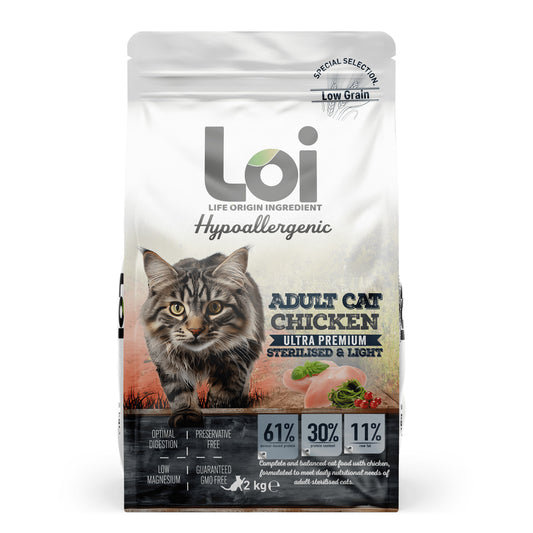 LOI Hipoalerjenik Tavuklu Kısır Kedi Maması 2 KG
